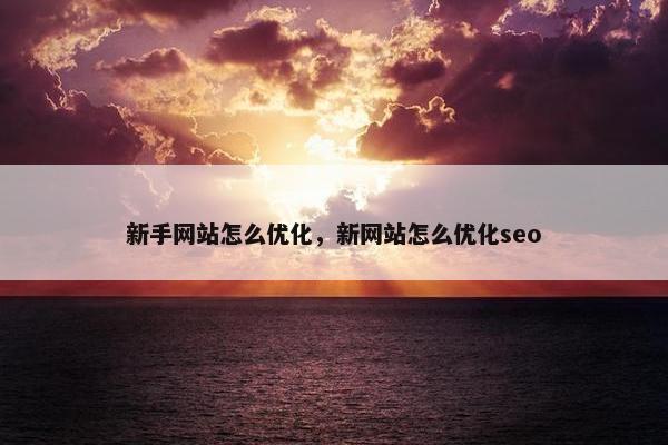新手网站怎么优化，新网站怎么优化seo