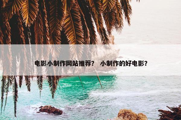 电影小制作网站推荐？ 小制作的好电影？
