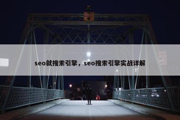 seo就搜索引擎，seo搜索引擎实战详解