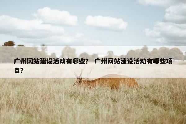 广州网站建设活动有哪些？ 广州网站建设活动有哪些项目？