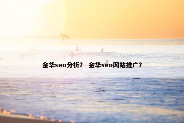 金华seo分析？ 金华seo网站推广？