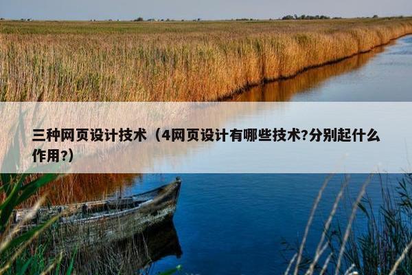 三种网页设计技术（4网页设计有哪些技术?分别起什么作用?）