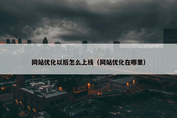 网站优化以后怎么上线（网站优化在哪里）