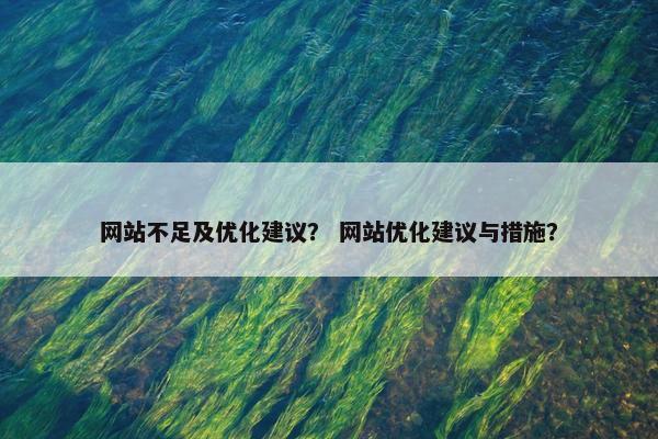 网站不足及优化建议？ 网站优化建议与措施？