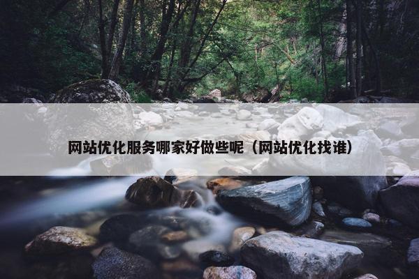 网站优化服务哪家好做些呢（网站优化找谁）