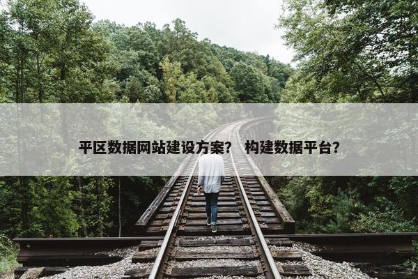 平区数据网站建设方案？ 构建数据平台？