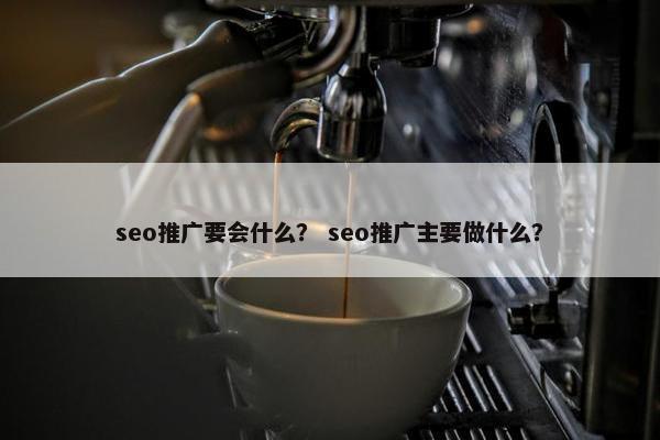 seo推广要会什么？ seo推广主要做什么？
