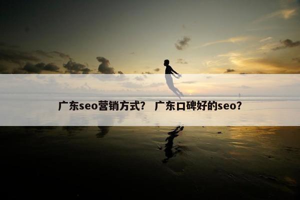 广东seo营销方式？ 广东口碑好的seo？