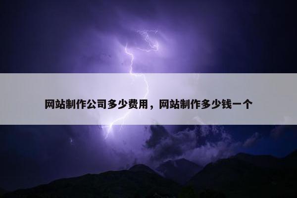网站制作公司多少费用，网站制作多少钱一个