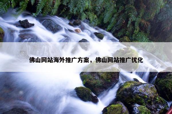 佛山网站海外推广方案，佛山网站推广优化