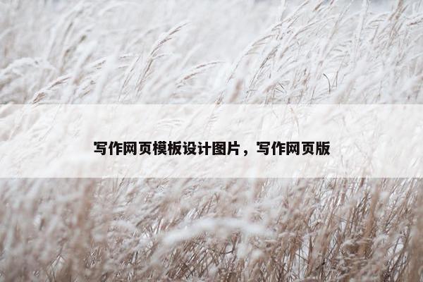 写作网页模板设计图片，写作网页版