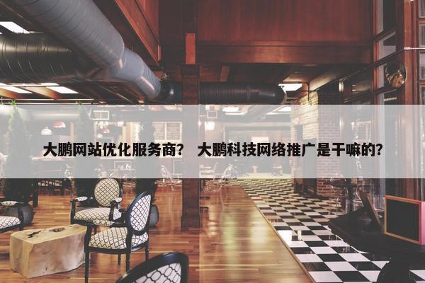 大鹏网站优化服务商？ 大鹏科技网络推广是干嘛的？
