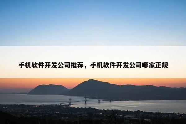 手机软件开发公司推荐，手机软件开发公司哪家正规