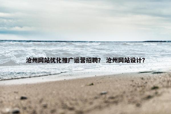 沧州网站优化推广运营招聘？ 沧州网站设计？