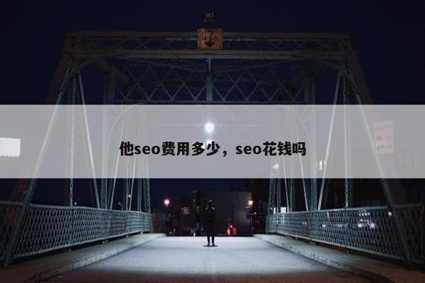 他seo费用多少，seo花钱吗