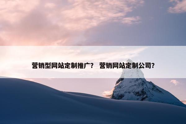营销型网站定制推广？ 营销网站定制公司？