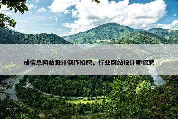 成信息网站设计制作招聘，行业网站设计师招聘