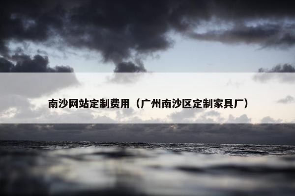 南沙网站定制费用（广州南沙区定制家具厂）
