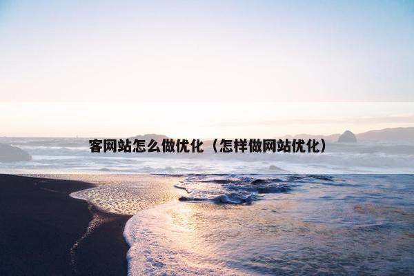 客网站怎么做优化（怎样做网站优化）