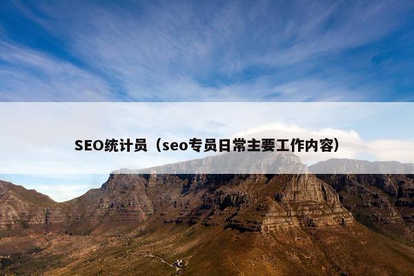SEO统计员（seo专员日常主要工作内容）