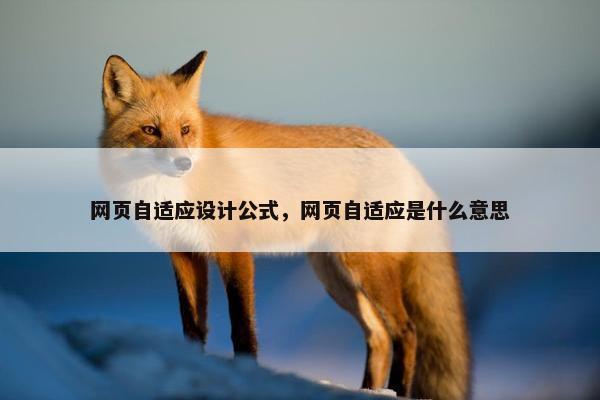网页自适应设计公式，网页自适应是什么意思