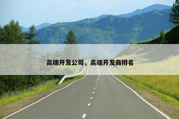 高端开发公司，高端开发商排名