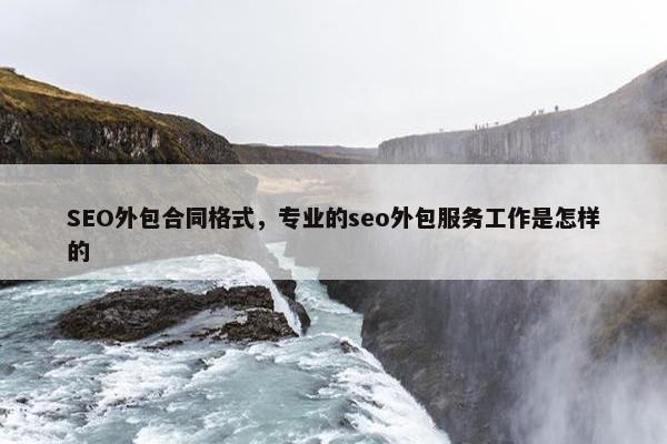 SEO外包合同格式，专业的seo外包服务工作是怎样的