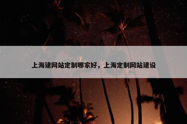 上海建网站定制哪家好，上海定制网站建设