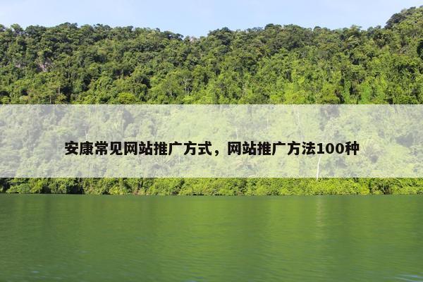 安康常见网站推广方式，网站推广方法100种