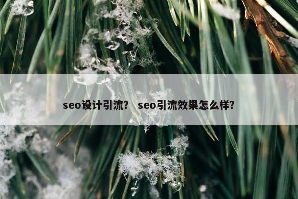seo设计引流？ seo引流效果怎么样？