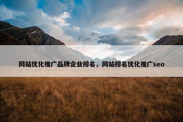 网站优化推广品牌企业排名，网站排名优化推广seo