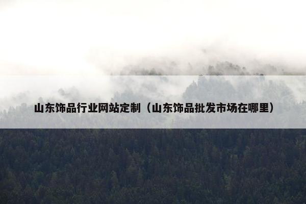 山东饰品行业网站定制（山东饰品批发市场在哪里）