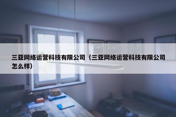 三亚网络运营科技有限公司（三亚网络运营科技有限公司怎么样）