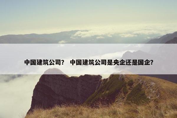 中国建筑公司？ 中国建筑公司是央企还是国企？