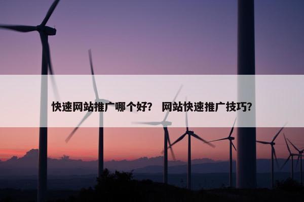 快速网站推广哪个好？ 网站快速推广技巧？