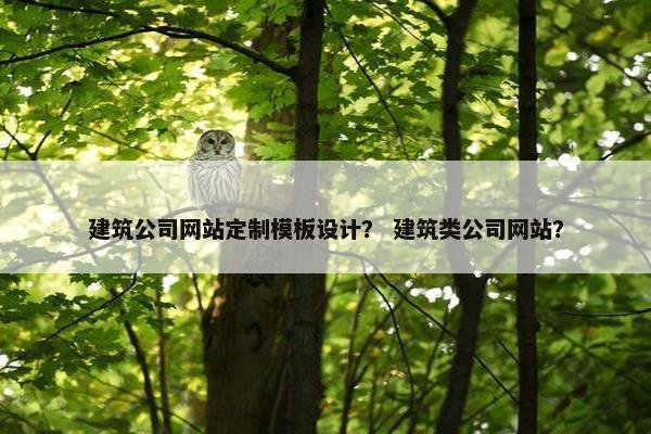 建筑公司网站定制模板设计？ 建筑类公司网站？