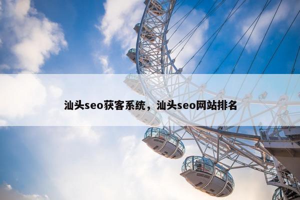 汕头seo获客系统，汕头seo网站排名