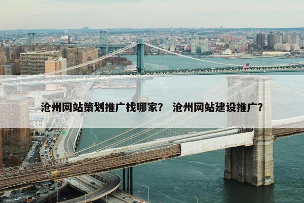 沧州网站策划推广找哪家？ 沧州网站建设推广？