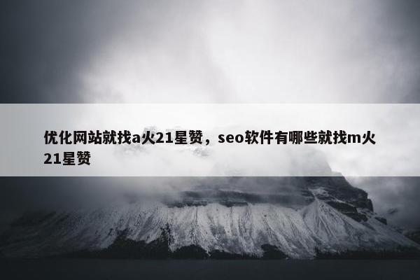 优化网站就找a火21星赞，seo软件有哪些就找m火21星赞