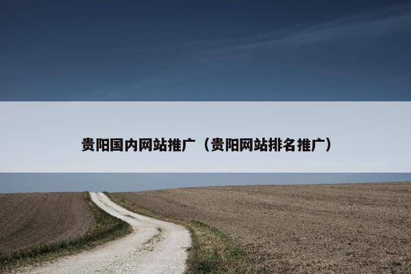 贵阳国内网站推广（贵阳网站排名推广）
