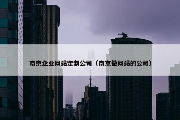 南京企业网站定制公司（南京做网站的公司）
