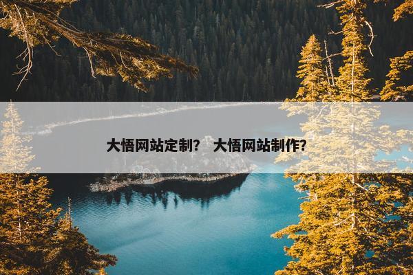大悟网站定制？ 大悟网站制作？