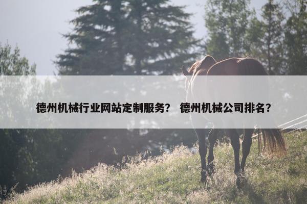 德州机械行业网站定制服务？ 德州机械公司排名？