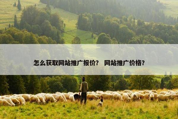 怎么获取网站推广报价？ 网站推广价格？