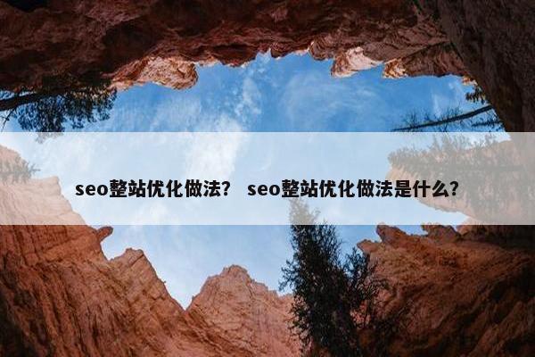 seo整站优化做法？ seo整站优化做法是什么？