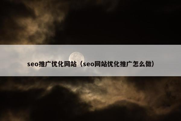 seo推广优化网站（seo网站优化推广怎么做）