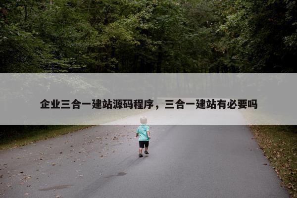 企业三合一建站源码程序，三合一建站有必要吗