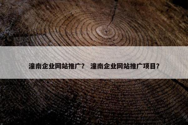 潼南企业网站推广？ 潼南企业网站推广项目？