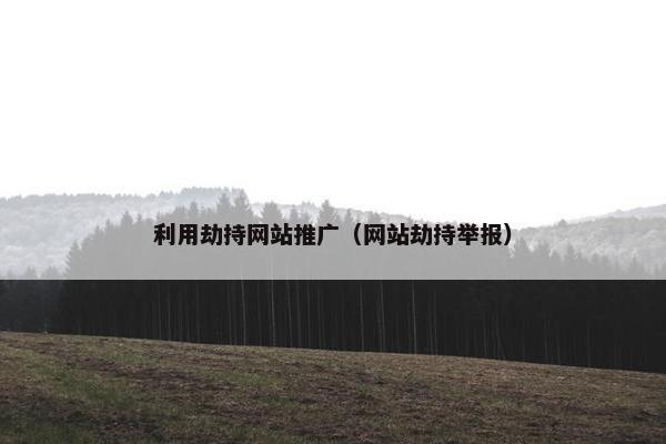 利用劫持网站推广（网站劫持举报）