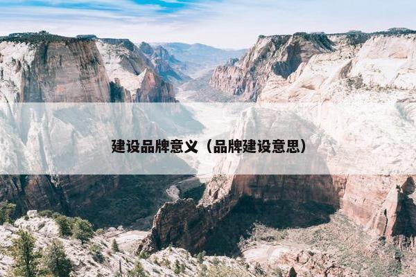 建设品牌意义（品牌建设意思）